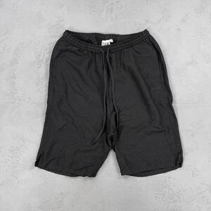 OAK NYC Black Linen and Rayon Blend Baggy Pull-On Shorts Men's Small